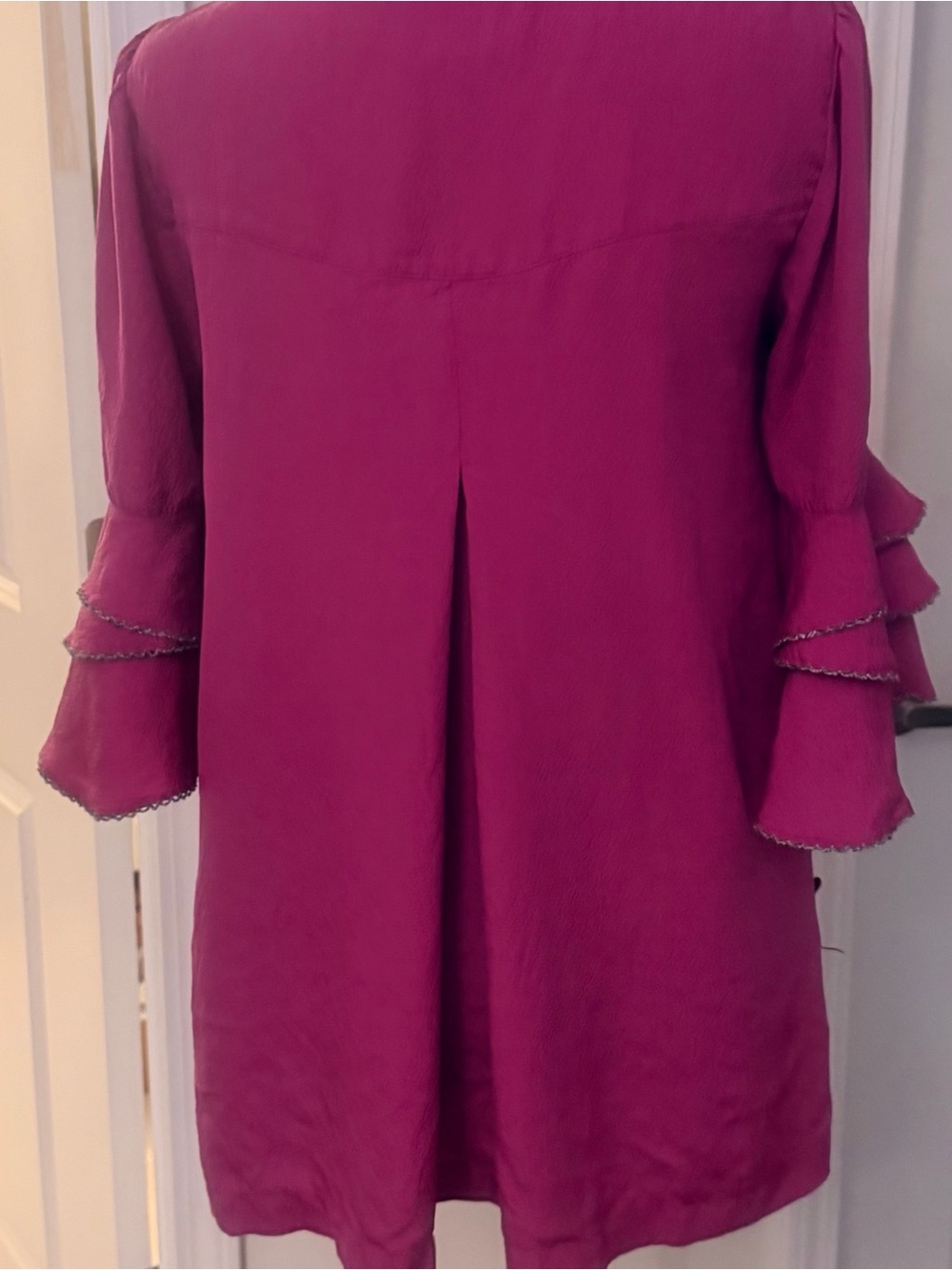 Mayle Magenta Ruffled Sleeve Tunic Top - Picture 5 of 7